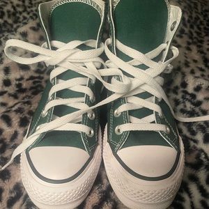 Converse High Tops. Green. Size 5. Like New!